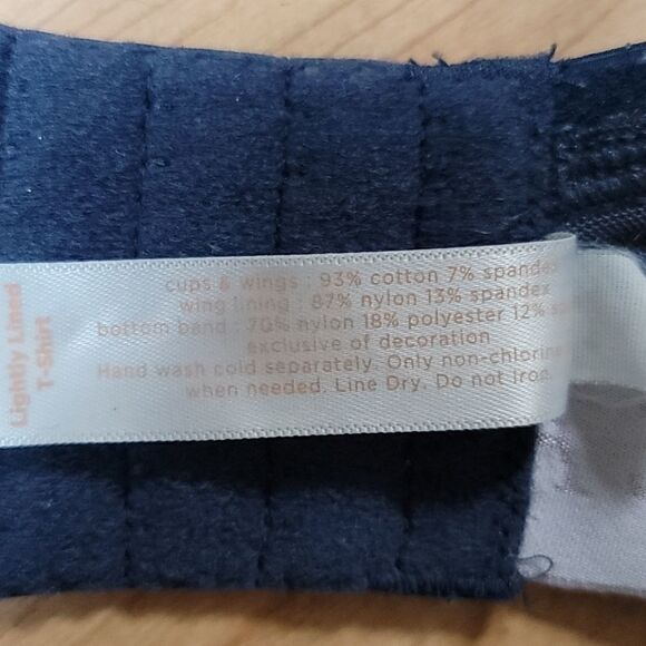 CACIQUE NAVY BLUE WITH STARS LIGHTLY LINED UNDERWIRE T-SHIRT BRA,C SIZE 40C - Picture 6 of 7